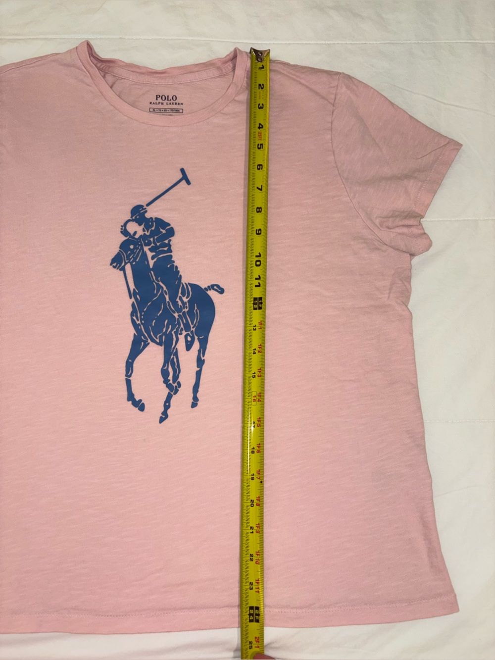 Polo Ralph Lauren  Women’s Big Pony Graphic Tee Pink Blue Logo T-Shirt - XL - Picture 5 of 14